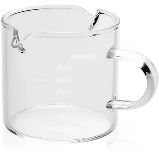 LATRAT Unzen Messbecher Mit Skala Küche Glas Messbecher, Milchkännchen Krug mit Waage Milch Kaffee Espresso Krug Backwerkzeug 100Ml