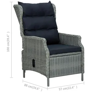 vidaXL Gartensessel  57 x 88 x 100 cm hellgrau