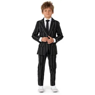 SuitMeister Partyanzug SuitMeister Boys Glow in the Dark Streifen Anzug, Für verkehrssichere Gentlemen: eleganter Anzug mit im Dunkeln leuchte schwarz 140-152