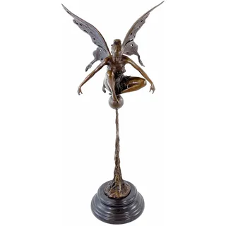 Kunst & Ambiente - Jugendstil Bronze - Feenbronze - Spielende Bronze Elfe - Jugendstil Skulpturen kaufen - Bronzefiguren kaufen - Cesaro