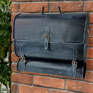 Harms Import Wand Brief Post Kasten Zeitungs Fach Rolle schwarz blau Schultaschen Design