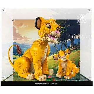 ALiquid Acryl Vitrine für Lego Simba 43247, 3MM Acryl Schaukasten für Lego 43247 (Nicht Enthalten Klemmbausteine Set)