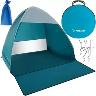 Iso Trade Strandzelt Schutz Strandmuschel Zelt Windschutz Sonnenschutz 200x150x110cm Blau