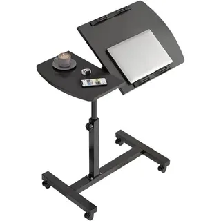 Ratstone Laptoptisch, Medizinischer Betttisch, Rollschreibtisch Mit Ablage, Höhenverstellbarer Laptopständer, Neigbarer Stehschreibtisch (60 X 40 Cm), Weiß