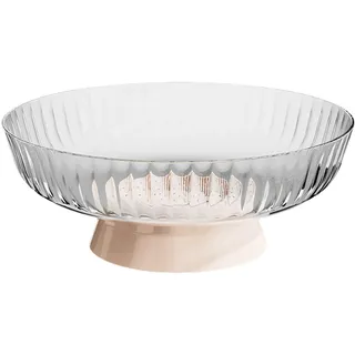 Deko Standschale Snacks Obstkorb Schüssel Fuß Schale Deko Obstschale Glas Obstschale Deko Geriffelt Farbig Glasschale Runde Standschale