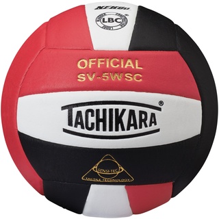 Tachikara SV5WC Volleyball in Rot, Weiß und Schwarz (EA)