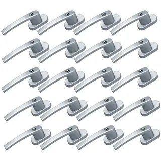 BASI Fenstergriff mit Druckknopfsicherung, 20x Fenstergriff - Silber, (Spar-Set, 20-tlg), Aluminium, abschließbar, GL, inkl. 2 Schlüssel/Griff, 20er Set, Silber silberfarben