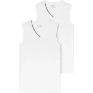 SCHIESSER Tanktop mit V-Ausschnitt im 2er-Pack, Weiss, S