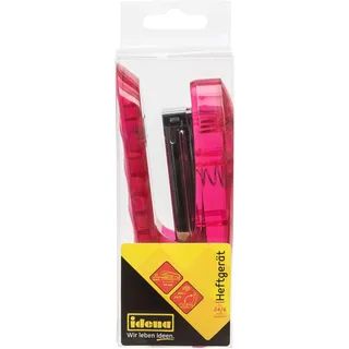 IDENA 331120 - Heftgerät, aus Kunststoff, transluzent - rot