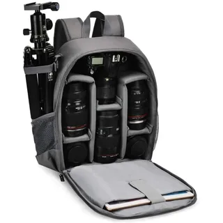 Camera Backpack Camera Backpack Waterproof Camera Bag Photo Bag for Sony Canon Nikon - Grau