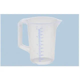 Hünersdorff Messkanne 1000 ml PP, 2 Skalen geschlossener Griff, transparent