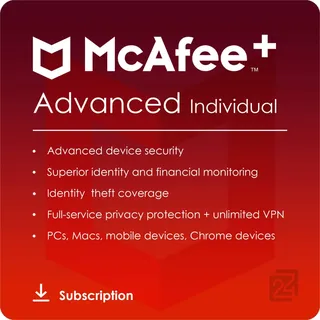 McAfee Advanced Individual Security unbegrenzte Geräte 1 Jahr Win/Mac/Android/iOS
