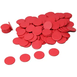 Wissner Spielchips rot (100 Stück) aus RE-Plastic® | Zählchips Marker Tokens ø 25 mm