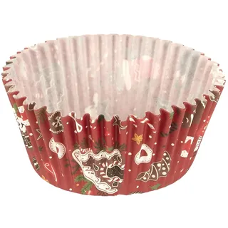 Lily cook 75er-Set Weihnachts-Papierförmchen für Cupcakes Mehrfarbig | Papierbackförmchen, 75er-Set, Weihnachtsmotive, für Cupcakes und Gebäck, hitzebeständig, weiß und rot