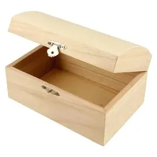 creativ-company Schatztruhe aus Holz, braun, 16,5 x 11 x 8,55 cm
