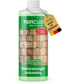 ABACUS® Steinreiniger, selbsttätiger Algenentferner & Flechtenentferner für Stein & Pflaster, 40% Wirkstoff, gegen Flechten & Algen auf Pflastersteinen & Steinplatten – Steinreiniger 1000 ml (2630)