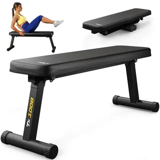 trex sport TX-100B klappbar für Krafttraining | Home Gym Trainingsbank für Bankdrücken | Stahlrahmen, rutschfest, gepolstert