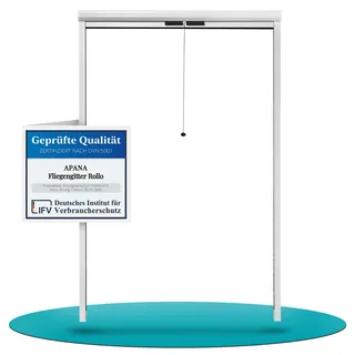 APANA Insektenschutz Fenster Rollo 130 x 160 cm weiß