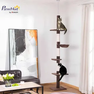 PawHut Kratzbaum Deckenhoch 40 x 34 x 230-260 cm Braun