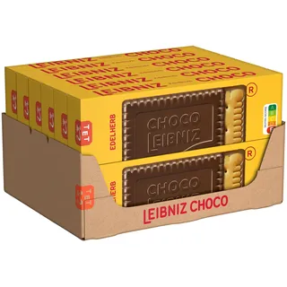 LEIBNIZ Choco Edelherb, 12er Pack, knusprige Butterkekse eingebettet in Zartbitterschokolade, Großpackung als Vorrat oder zum Verkauf (12 x 125 g)