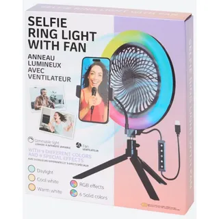 Spectrum Selfie Ring mit Lüfter rgbic Studio-Stativ-Blitz bunt