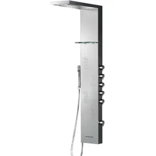 Domotechnika | Duschpanel Miralago - 128X20X7 Cm - Chrom Gebürstet - 5 Funktionen Für Eleganten Komfort