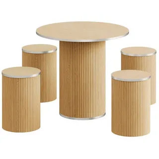 ToteBox Tischsitz 80CM Runder Esstisch und Stühle von 4