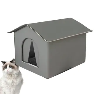 Haus für Haustiere im Freien – Haus für Wildkatzen | Wasserdichtes Katzenhaus mit festem Schnallengurt | Faltbarer Tierheim | Katzenhöhle für den Außenbereich, Hundehütte für den Außenbereich