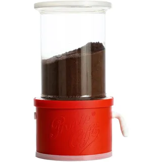 Lavatelli Prontocaffè, Kaffeedosierer und behälter, zur Aufbewahrung von Kaffee mit Spender. Kaffeedose luftdicht, kaffeepulver dose für Moka bis 12 Tassen, Kunststoff, Rot, 13 x 11 x 20 cm