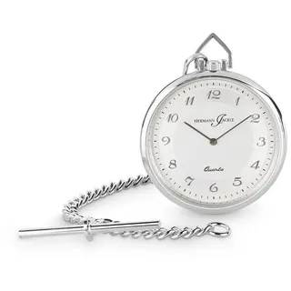 Hermann Jäckle Taschenuhr "Dresden" Quarzwerk, 40 mm, Mineralglas, mit Kette & Etui, – Ideal für Westen- oder Sackotaschen, Elegante Herrenuhr