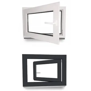 JeCo Fenster Kellerfenster Kunststoff innen weiß / außen Farbe 2-fach Verglasung 110 cm x 40 cm