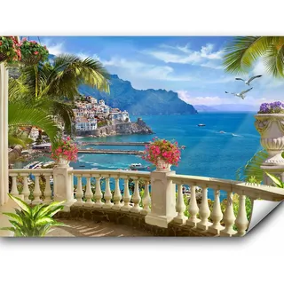 murando - Vlies Fototapete Landschaft 500x350 cm - Foto Tapete Schlafzimmer Wohnzimmer Moderne Vliestapete XXL Wandtapete Motivtapeten 3d Effekt Wand Dekoration - Meer Tropische Insel c-B-0101-a-a