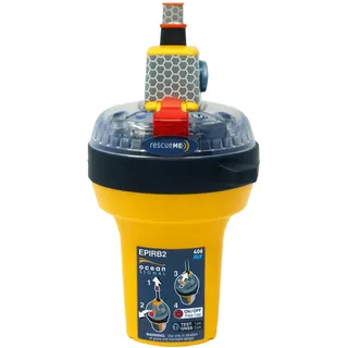 Ocean Signal rescueME EPIRB2: 406 MHz GPS Notfunkbake – ABO-frei mit Cospas-Sarsat & 121,5 MHz Peilsignal – Manuelle & Automatische Aktivierung – SOS-Seenotsender für Boot & Marine – Globales GPS