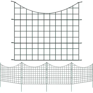 EINFEBEN Teichzaun Gartenzaun 11tlg Set Zaunset Garden Teichzaun Teichschutzzaun 5x Zaun - Weiß