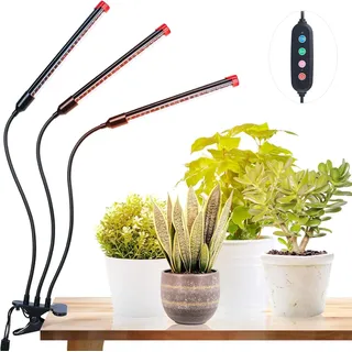 FRGROW Pflanzenlampe LED 27W, Vollspektrum Pflanzenlicht für Zimmerpflanzen, Pflanzenleuchte, Wachstumslampe für Pflanzen Gemüse, Präziser Timer Pflanzenlampen Fokussierfunktion