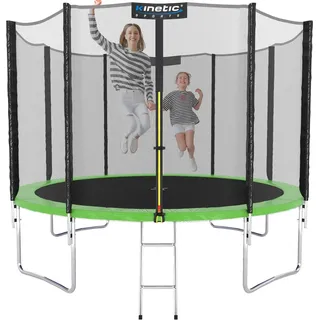 Kinetic Sports Trampolin Outdoor Salto 244 cm inkl. Sicherheitsnetz und Leiter Grün