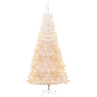 vidaXL Künstlicher Weihnachtsbaum Schillernde Spitzen Weiß 180 cm PVC