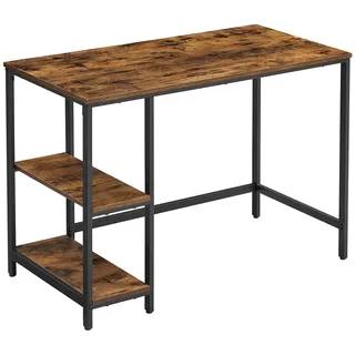 VASAGLE Schreibtisch braun rechteckig, 4-Fuß-Gestell schwarz 100,0 x 50,0 cm