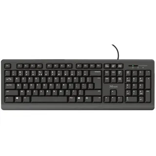 Trust PRIMO Tastatur AZERTY Layout leise Tasten flüssigkeitsabweisend schwarz