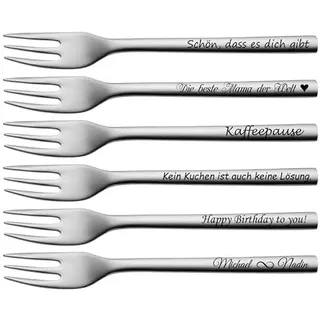 WMF Nuova Kuchengabel mit Gravur nach Wunsch Edelstahl 16 cm Kuchen Gabel (6)