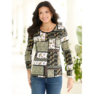 Classic Basics Sieh an! Langarm-Shirt in schilf-schwarz-bedruckt | Gr.: 42