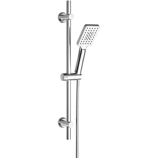 Görbach Brausestange Set mit Handbrause, Schlauch und Halterung, Verstellbar Duschset passend für vorhandene Bohrlöcher, Edelstahl Duschstange 70 cm, Chrom