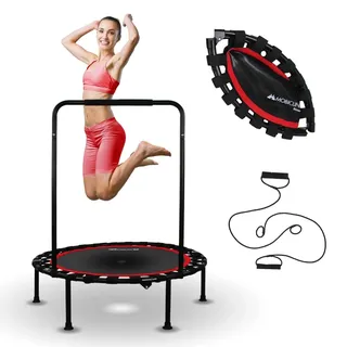 Mobiclinic Fitness, Trampolin rund zusammenklappbar max. 150 kg, verstellbare Armlehne 101 cm schwarz NO SIZE