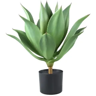 PTMD Kunstpflanze Agave mit realistischer Blattstruktur Kunststofftopf und Hybridfertigung – Leaves Plant | PTMD
