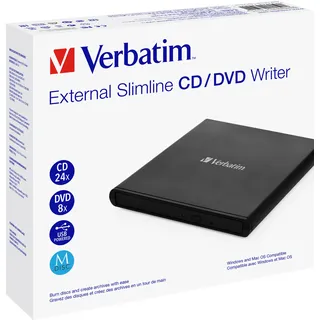 Verbatim External Slimline CD/DVD-Brenner USB 2.0