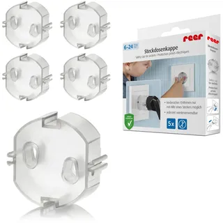 Reer Steckdosenkappe, transparent, 5 Stück