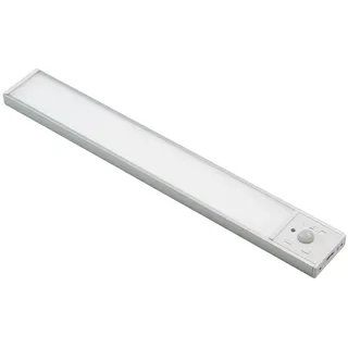LUXULA LED Unterbauleuchte, Akku CCT Warm -Kaltweiß dimmbar magnetische Schrankleuchte mit Bewegungsmelder kabellos Küchenleiste Silber