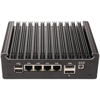 HSIPC N150 Firewall Micro Appliance, Mini PC, Nano Computer, Router Compatiable with Pfsense OPNsense 8G RAM 128G SSD, 4*i226-V RJ45 Console AES-NI