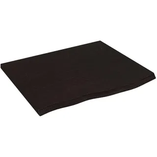 vidaXL Waschtischplatte Dunkelbraun 60x50x2 cm Massivholz Behandelt