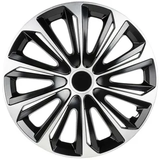 Walser - Radzierblenden New Racer, 14 Zoll, 4er Satz Radkappen, Radblenden Schwarz/silber